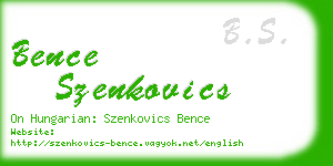 bence szenkovics business card